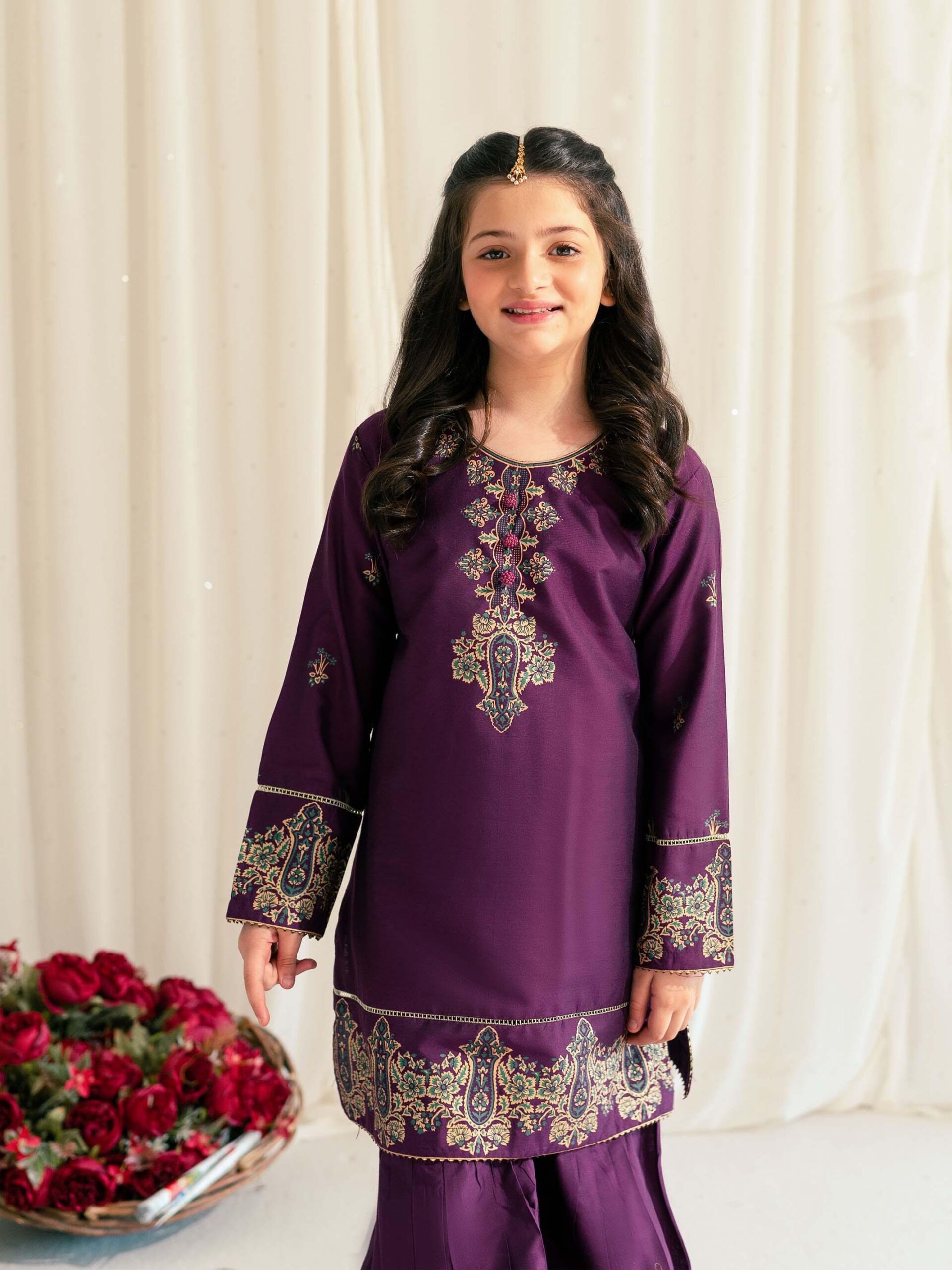 3 Sweet Irish – Screen Printed Cotton Silk 2-Piece Pakistani Dress for Girls | Triple - Image 1