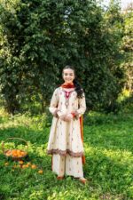 Eymen – Embroidered Cotton Silk 3-Piece Pakistani Dress for Girls | Triple - Image 2