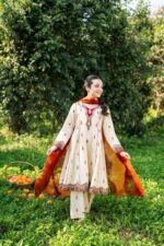 Eymen – Embroidered Cotton Silk 3-Piece Pakistani Dress for Girls | Triple - Image 3