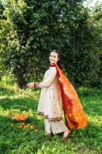 Eymen – Embroidered Cotton Silk 3-Piece Pakistani Dress for Girls | Triple - Image 5