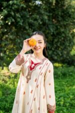 Eymen – Embroidered Cotton Silk 3-Piece Pakistani Dress for Girls | Triple