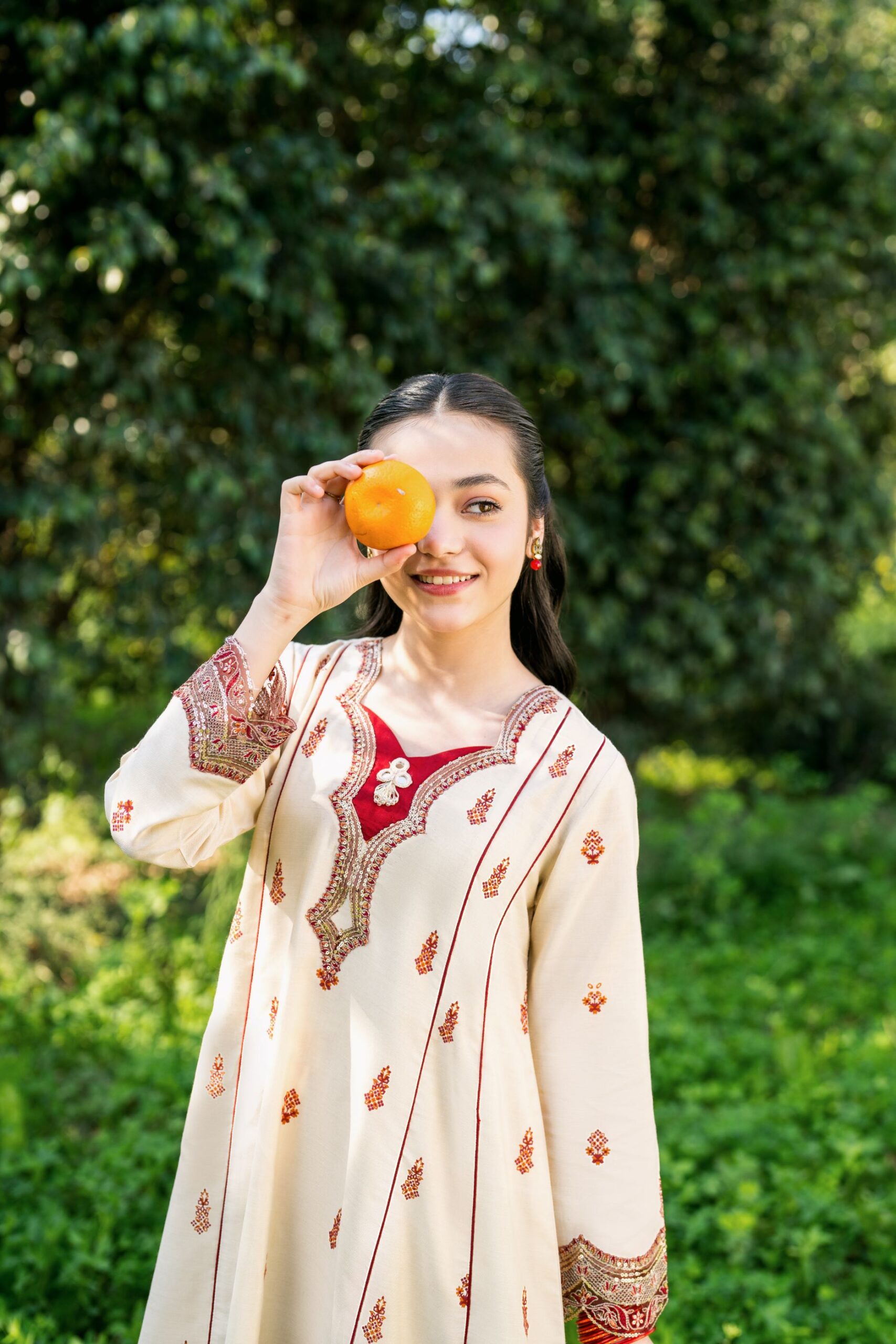 DSC03095 Eymen – Embroidered Cotton Silk 3-Piece Pakistani Dress for Girls | Triple - Image 1