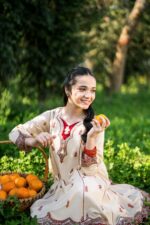 Eymen – Embroidered Cotton Silk 3-Piece Pakistani Dress for Girls | Triple - Image 7