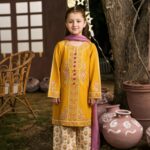 Areeb – Embroidered Cotton Lawn 3-Piece Pakistani Dress for Girls | Triple