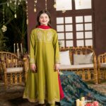 Kainat – Embroidered Cotton Lawn 3-Piece Pakistani Dress for Girls | Triple