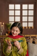 Kainat – Embroidered Cotton Lawn 3-Piece Pakistani Dress for Girls | Triple - Image 6