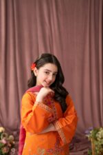 Afshan – Embroidered Cotton Lawn 3-Piece Pakistani Dress for Girls | Triple - Image 4