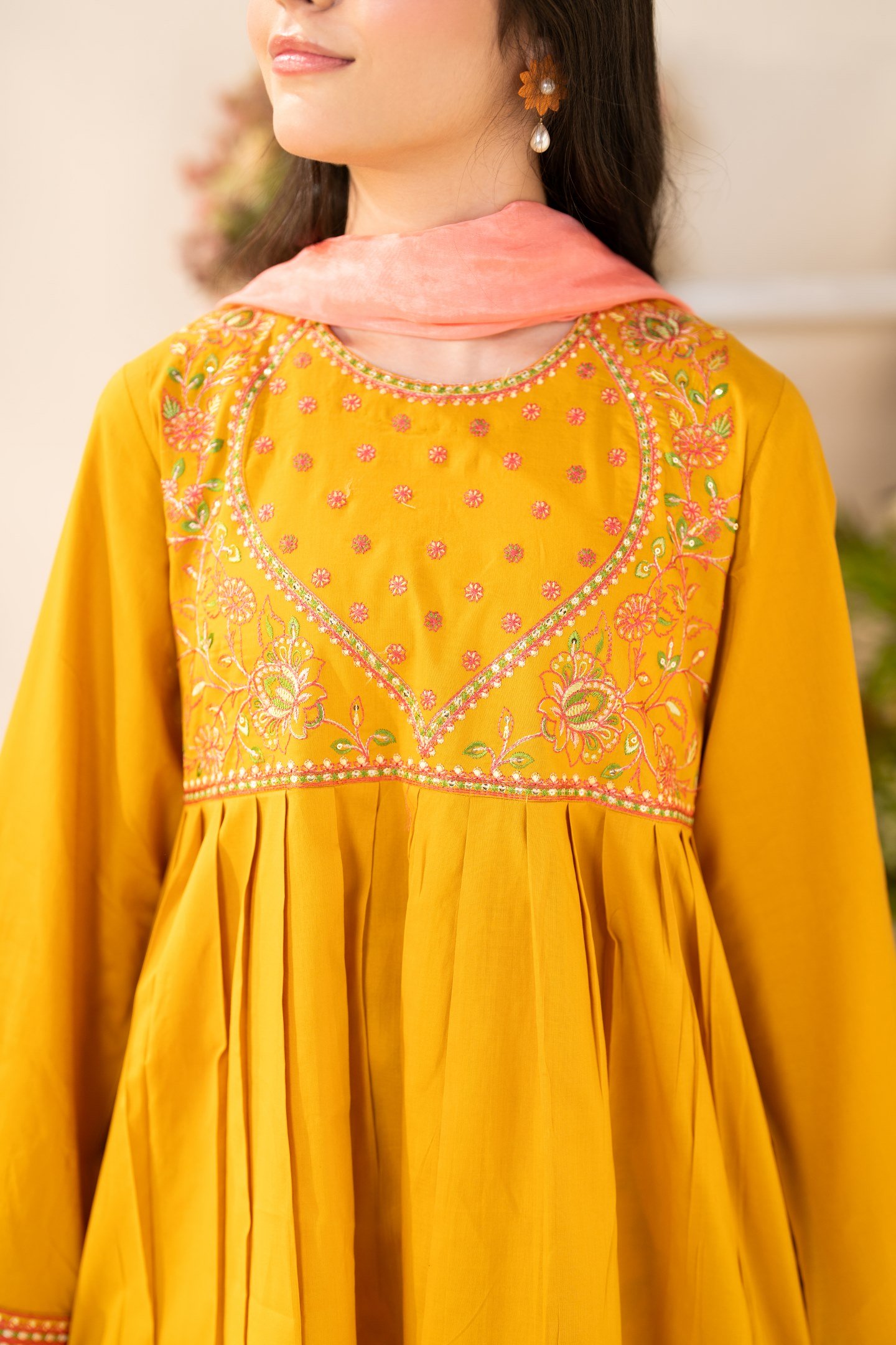 DSC08847 Aarij – Embroidered Cotton Lawn 3-Piece Pakistani Dress for Girls | Triple - Image 1