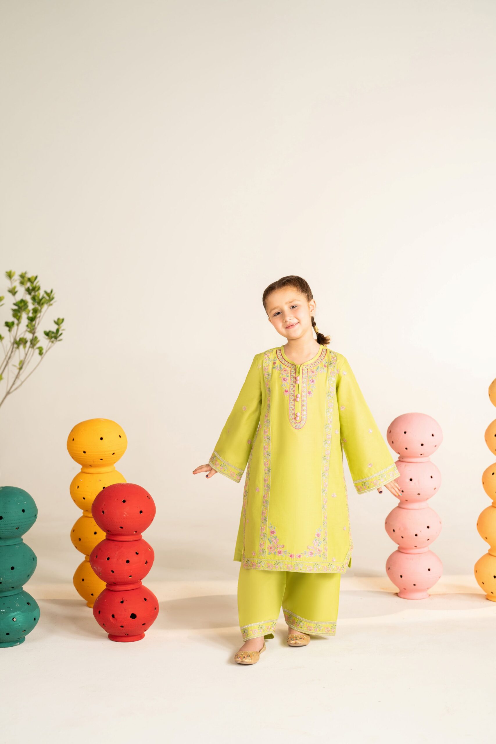 DSC09095 Sabika – Embroidered Cotton Lawn 3-Piece Pakistani Dress for Girls | Triple - Image 1