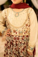 Mishri – Embroidered Cotton Lawn 3-Piece Pakistani Dress for Girls | Triple - Image 4