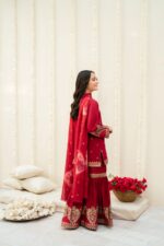 Gull – Screen Printed Cotton Silk 3-Piece Pakistani Gharara Dress for Girls | Triple - Image 4