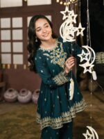 Khushi – Embroidered Cotton Silk 3-Piece Pakistani Dress for Girls | Triple - Image 4