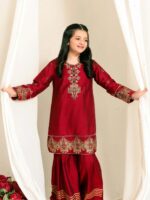 Ruby – Screen Printed Cotton Silk 2-Piece Pakistani Dress for Girls | Triple