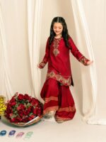Ruby – Screen Printed Cotton Silk 2-Piece Pakistani Dress for Girls | Triple - Image 3