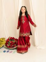 Ruby – Screen Printed Cotton Silk 2-Piece Pakistani Dress for Girls | Triple - Image 4
