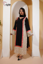 Black Aura – Black & Cream Polka Dot Luxury Pret 3-Piece