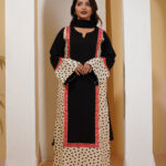 Black Aura – Black & Cream Polka Dot Luxury Pret 3-Piece