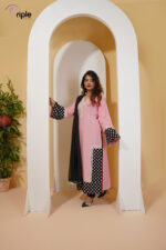 Pink Edge – Pink & Black Polka Dot Luxury Pret 3-Piece by Triple Bangladesh