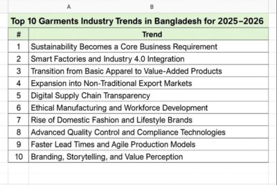 garments industry trends in Bangladesh for 2025–2026