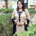 Royal Haven – Golden Dubai Silk Luxury Pret 3-Piece with Black Designer Applique for Women | Triple