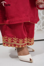 Rozen – Elegant Red Luxury Pret 3-Piece with Embroidery for Women | Triple - Image 5