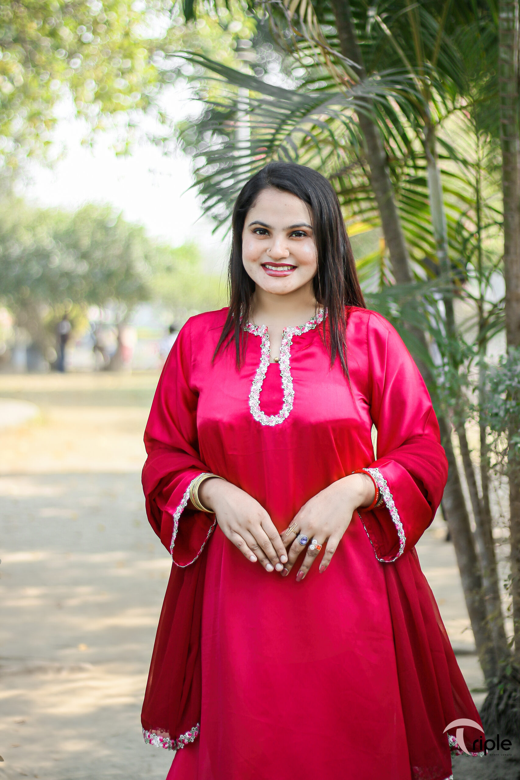 Rosa – Samu Silk Weightless Luxury Pret 3-Piece Set for Women | Triple Bangladesh